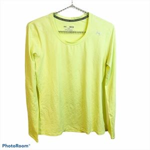 Under Armour Medium Yellow Fitted Heat Gear Long Sleeve